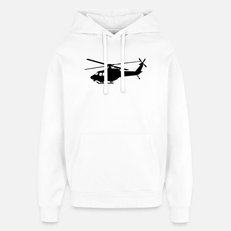 Hélicoptère - Sweat à capuche unisexe Stanley/Stella Oversized - blanc