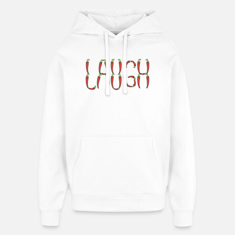 Piments piments Rire - Sweat à capuche unisexe Stanley/Stella Oversized - blanc