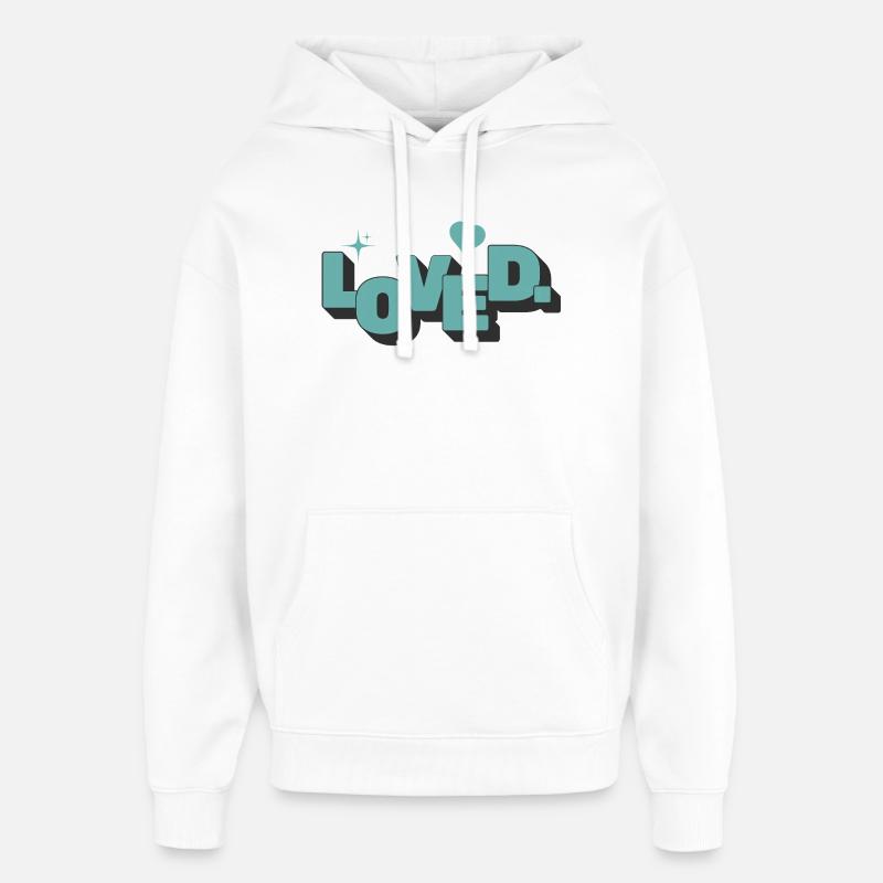 Loved 1 John 4:16 Christian Faith - Oversized Unisex Hoodie by Stanley/Stella - white
