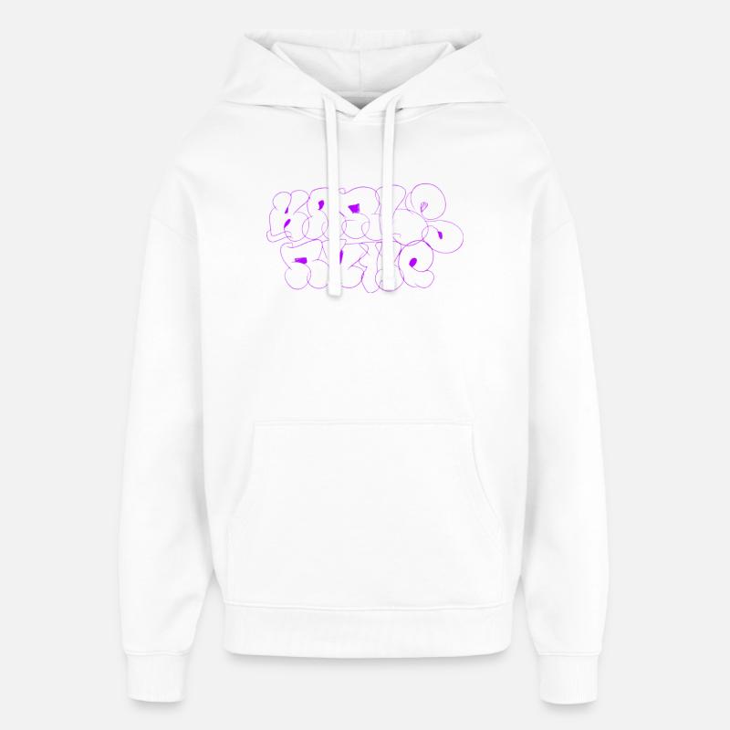 Graffiti violet de Karlsruhe Vomissement - Sweat à capuche unisexe Stanley/Stella Oversized - blanc