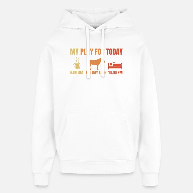 Chevaux de café endormis - Sweat à capuche unisexe Stanley/Stella Oversized - blanc