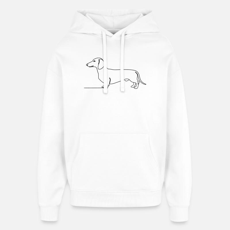 Art d’une ligne teckel teckel - Sweat à capuche unisexe Stanley/Stella Oversized - blanc