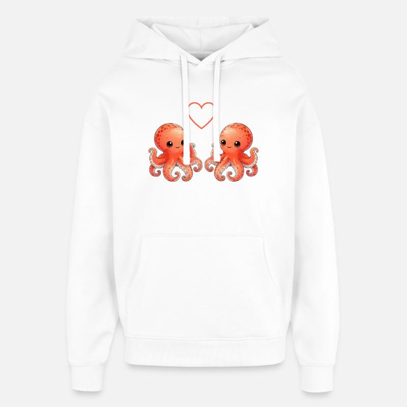 Octopus Love - Sweat à capuche unisexe Stanley/Stella Oversized - blanc