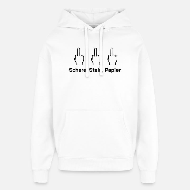 Schere Stein Papier - Oversized Unisex Hoodie von Stanley/Stella - Weiß