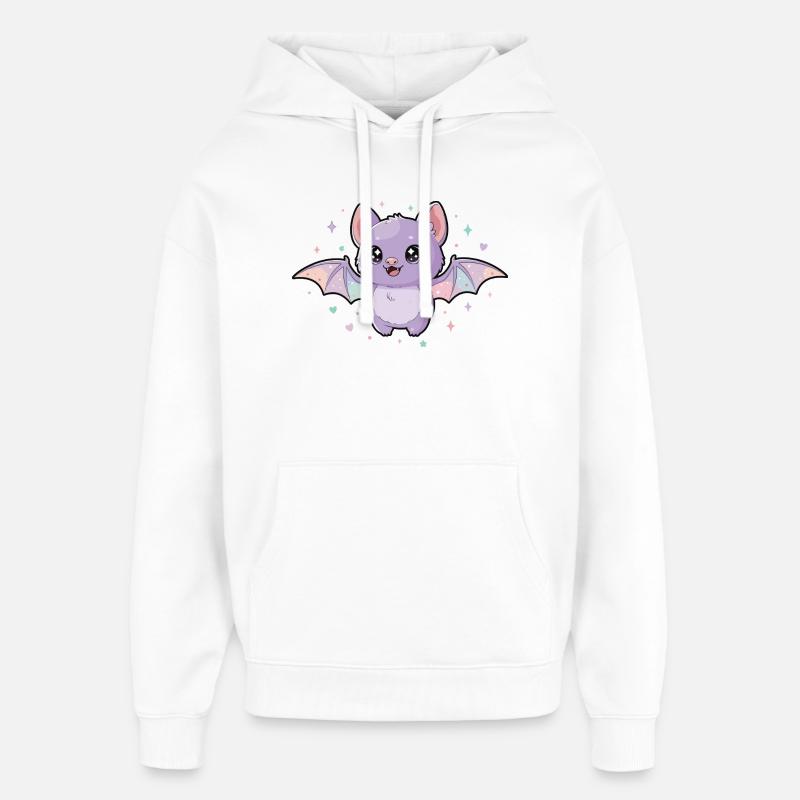 Chauve-souris violette aux ailes arc-en-ciel - Sweat à capuche unisexe Stanley/Stella Oversized - blanc