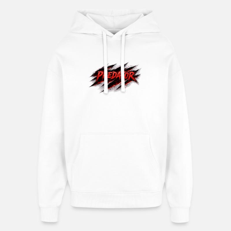 Style rétro Predator Scratch - Sweat à capuche unisexe Stanley/Stella Oversized - blanc