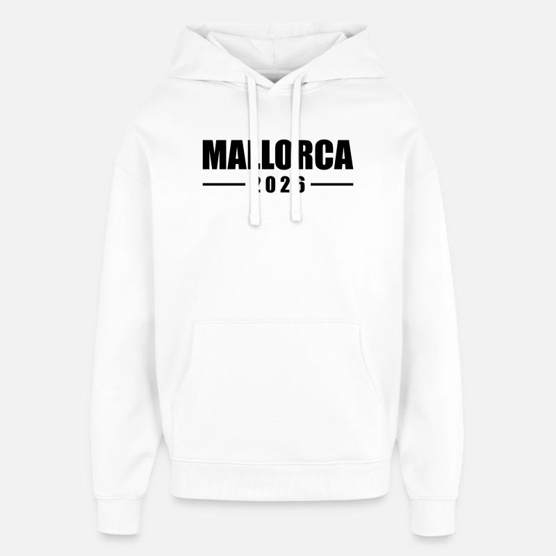 Majorque 2026 - Sweat à capuche unisexe Stanley/Stella Oversized - blanc