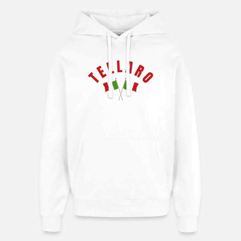 Croix du drapeau italien de Tellaro - Sweat à capuche unisexe Stanley/Stella Oversized - blanc