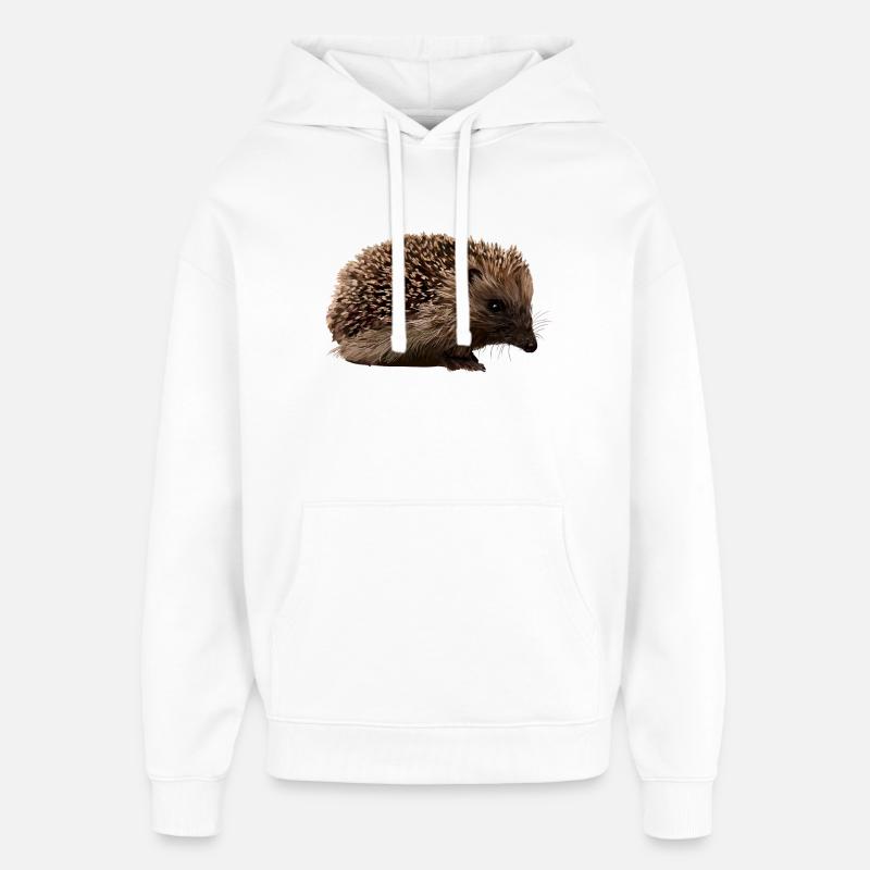 Riccio in stile foresta - Stanley/Stella Oversized Felpa con cappuccio unisex - bianco