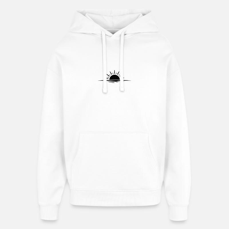 Lever de soleil sur l’eau - Sweat à capuche unisexe Stanley/Stella Oversized - blanc
