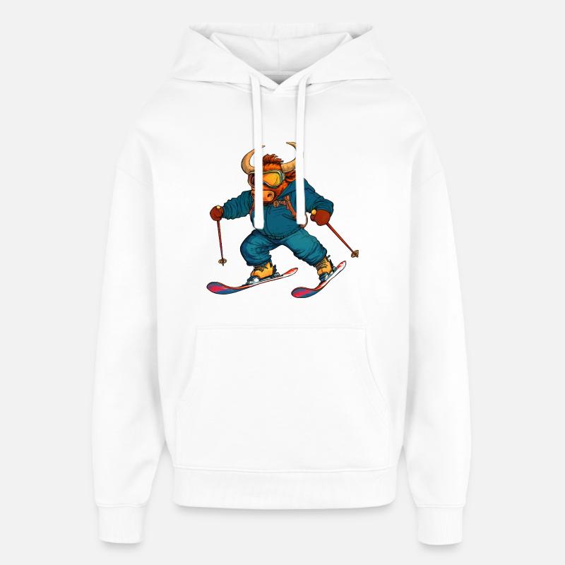 Skieur Taurus - Sweat à capuche unisexe Stanley/Stella Oversized - blanc