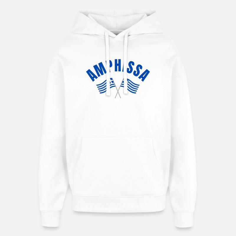 Amphissa Drapeaux grecs - Sweat à capuche unisexe Stanley/Stella Oversized - blanc