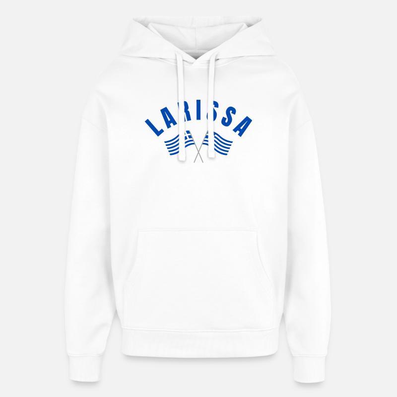 Drapeaux grecs de Larissa - Sweat à capuche unisexe Stanley/Stella Oversized - blanc