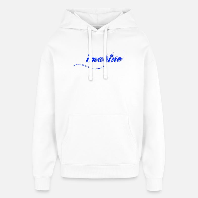 Imaginez qu’il y ait Paix et Amour, Schrift - Sweat à capuche unisexe Stanley/Stella Oversized - blanc