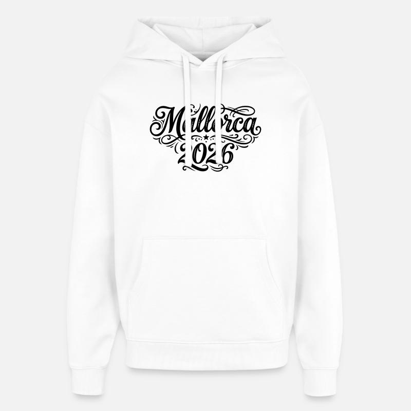 Mallorca 2026 Palm Tree - Oversized Unisex Hoodie by Stanley/Stella - white