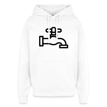 Tap - Oversized Unisex Hoodie by Stanley/Stella - white - Front - AI Model Female 172 light (172cm) & AI Model Male 185 light (185cm)