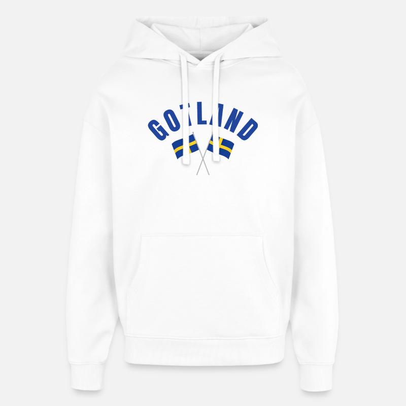 Drapeaux suédois de Gotland - Sweat à capuche unisexe Stanley/Stella Oversized - blanc