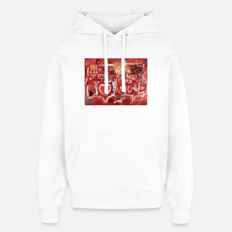 Connected-Alone-Severino-Canepa - Sweat à capuche unisexe Stanley/Stella Oversized - blanc