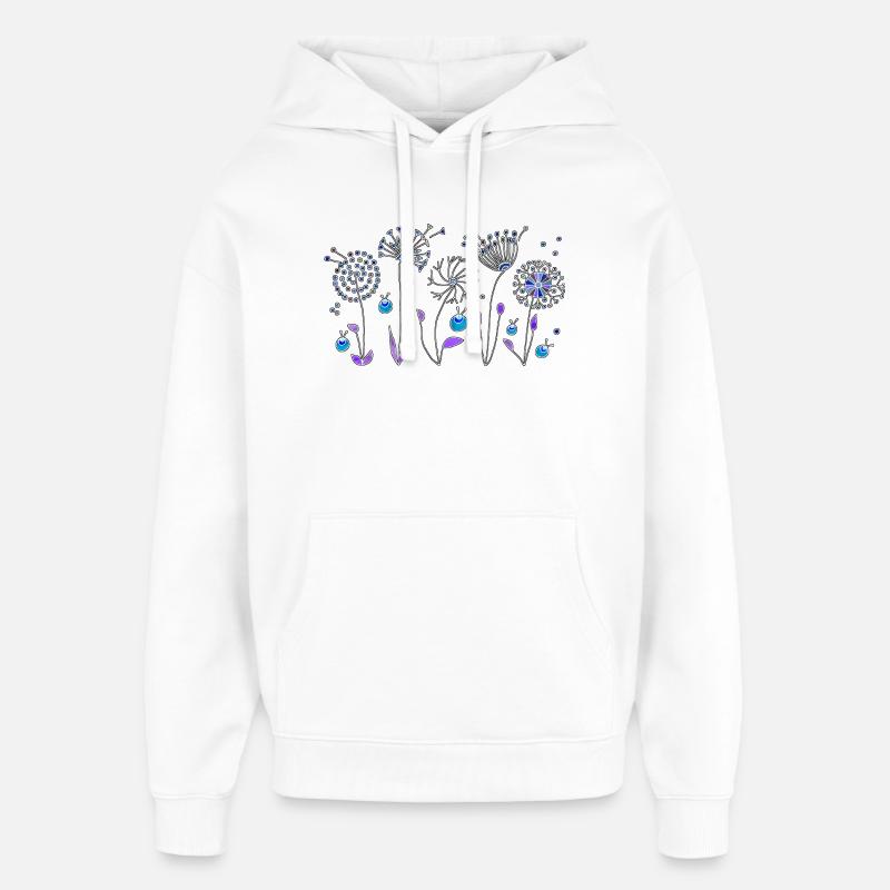 Fleur - Sweat à capuche unisexe Stanley/Stella Oversized - blanc