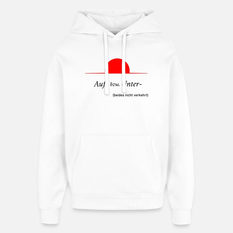 Auf oder Unter - Oversized Unisex Hoodie von Stanley/Stella - Weiß