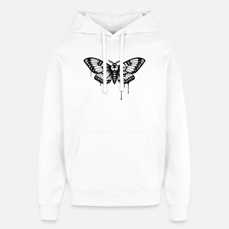 Tatouage de papillon de nuit - Sweat à capuche unisexe Stanley/Stella Oversized - blanc