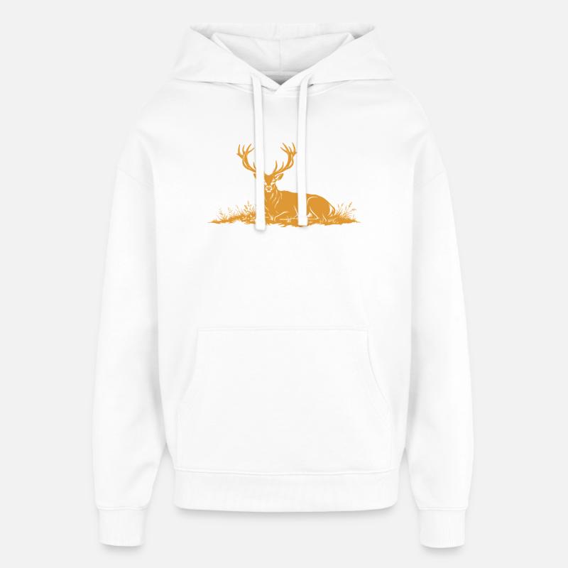 Cerf - Sweat à capuche unisexe Stanley/Stella Oversized - blanc