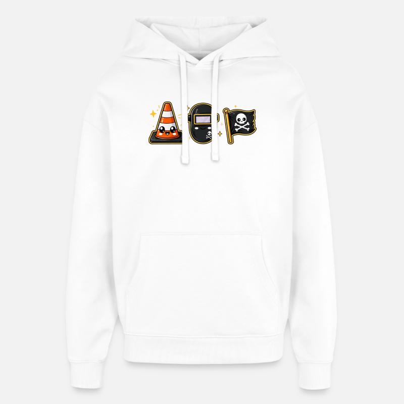 Ouvrier de chantier pirate - Sweat à capuche unisexe Stanley/Stella Oversized - blanc