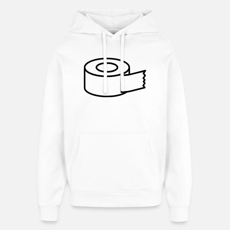 Icône d’artisanat du ruban masquant - Sweat à capuche unisexe Stanley/Stella Oversized - blanc