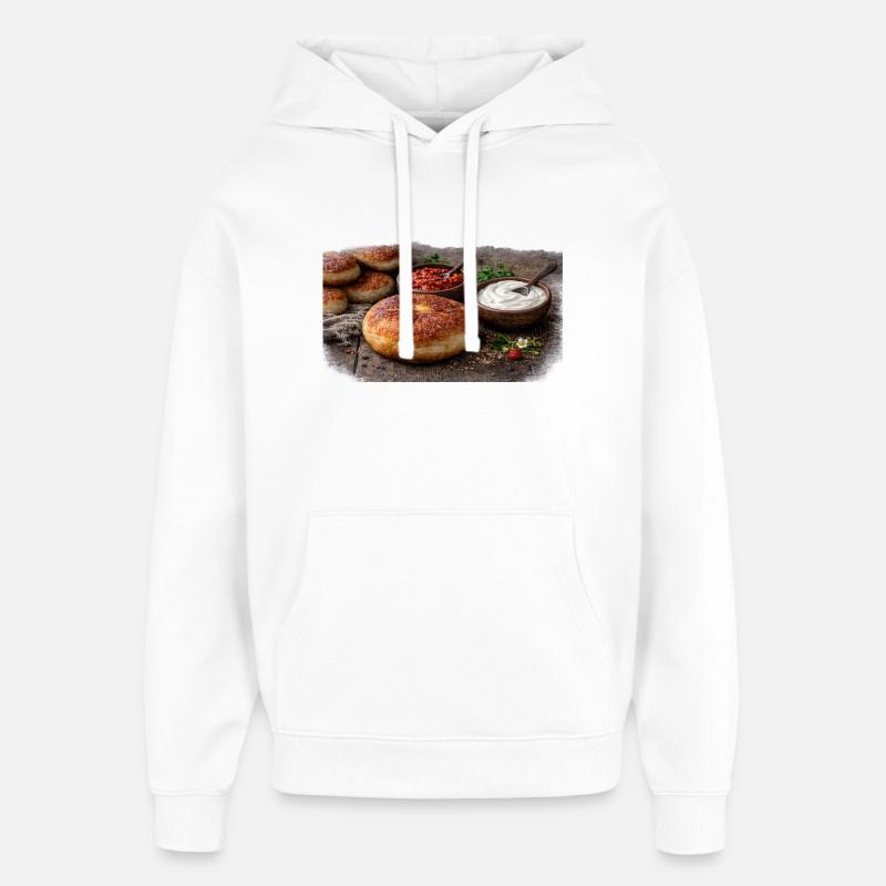 Bilyash Crème Aigre Adjika - Sweat à capuche unisexe Stanley/Stella Oversized - blanc