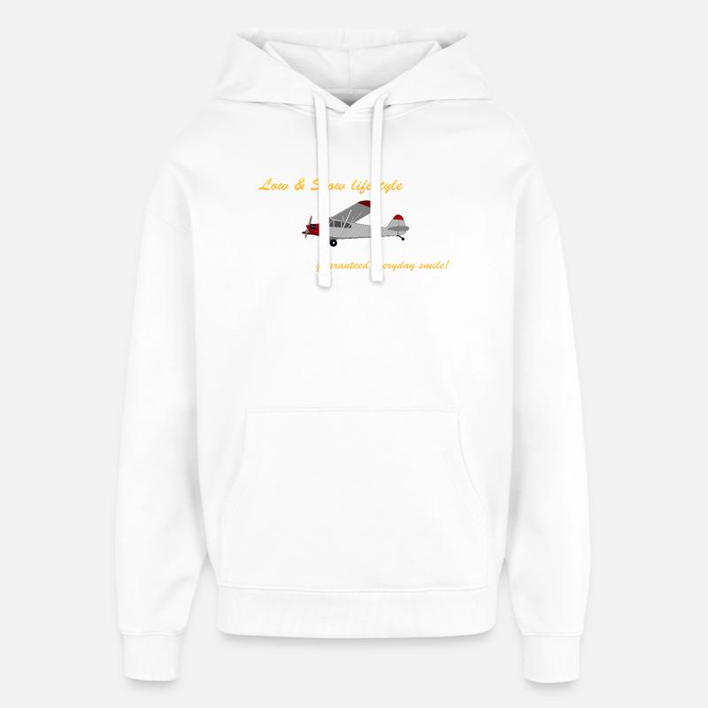 Low&Slow Piper Cub - Sweat à capuche unisexe Stanley/Stella Oversized - blanc