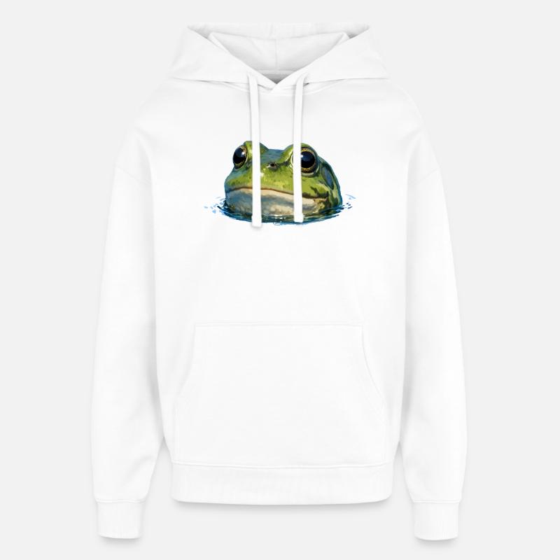 Éclat d’eau de tête de grenouille - Sweat à capuche unisexe Stanley/Stella Oversized - blanc