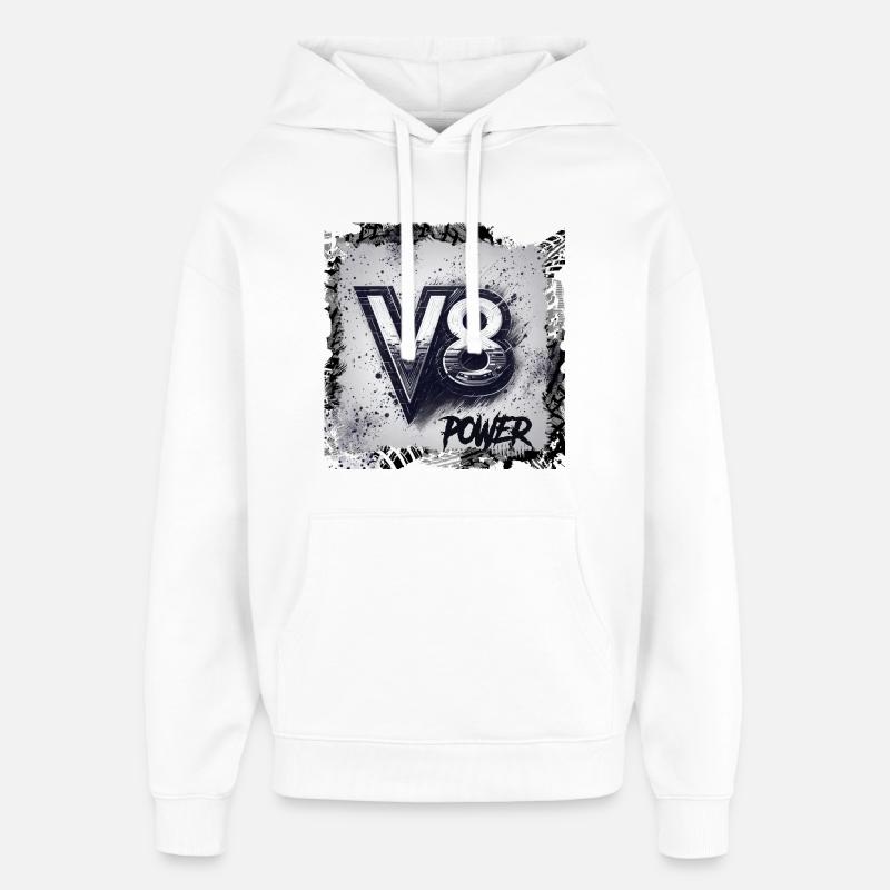 Puissance du V8 - Sweat à capuche unisexe Stanley/Stella Oversized - blanc