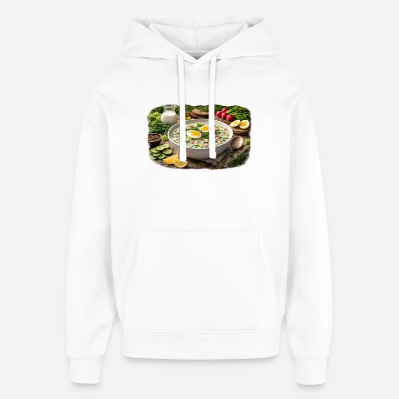 Okroshka crémeuse de légumes et œufs - Sweat à capuche unisexe Stanley/Stella Oversized - blanc