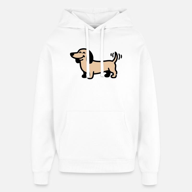 Comic du Chien Teckel Joyeux - Sweat à capuche unisexe Stanley/Stella Oversized - blanc