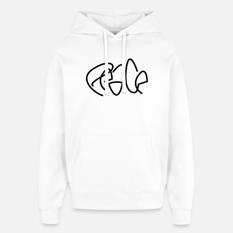 Paix - Sweat à capuche unisexe Stanley/Stella Oversized - blanc