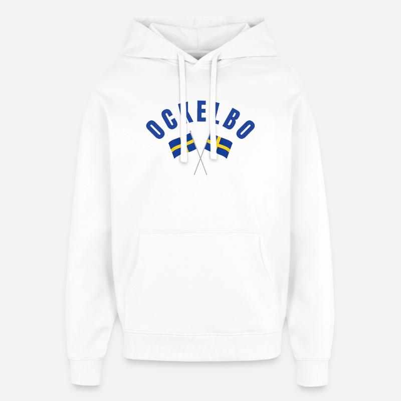 Drapeaux suédois d’Ockelbo - Sweat à capuche unisexe Stanley/Stella Oversized - blanc