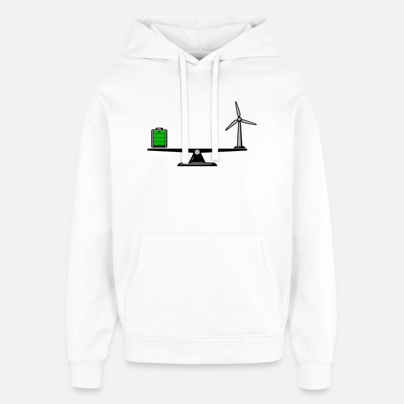 Distribuez judicieusement - Sweat à capuche unisexe Stanley/Stella Oversized - blanc