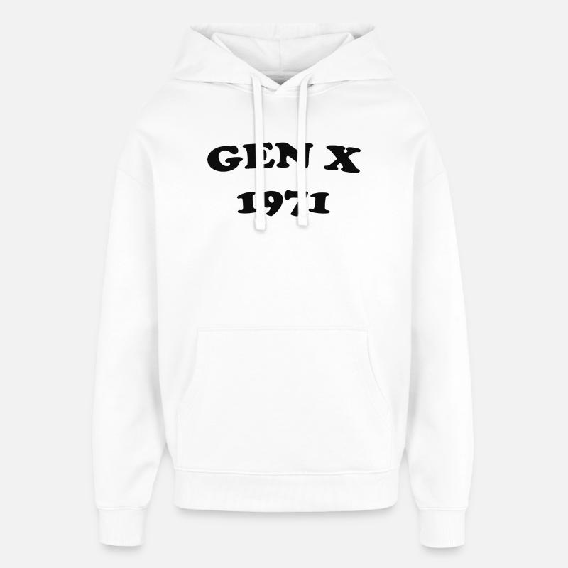 T-shirt rétro Logo Gen X 1971 - Sweat à capuche unisexe Stanley/Stella Oversized - blanc
