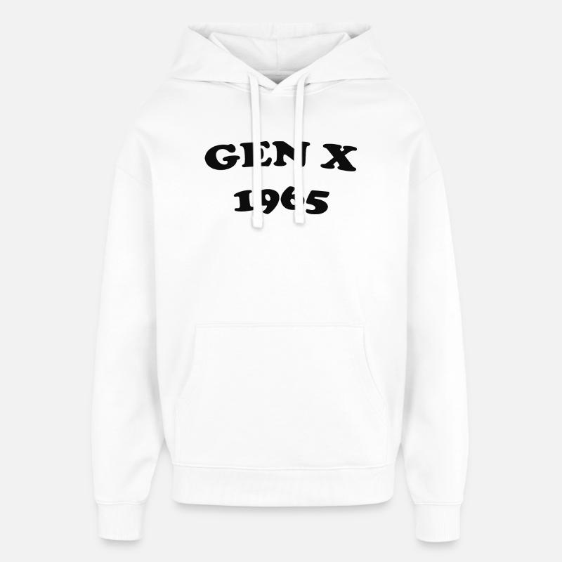 Design rétro d’anniversaire Gen X 1965 - Sweat à capuche unisexe Stanley/Stella Oversized - blanc