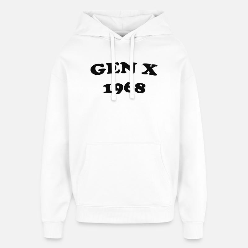 Logo rétro Gen X 1968 - Sweat à capuche unisexe Stanley/Stella Oversized - blanc