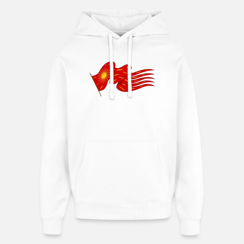 Oriflamme - Drapeau Soleil en Feu - Sweat à capuche unisexe Stanley/Stella Oversized - blanc