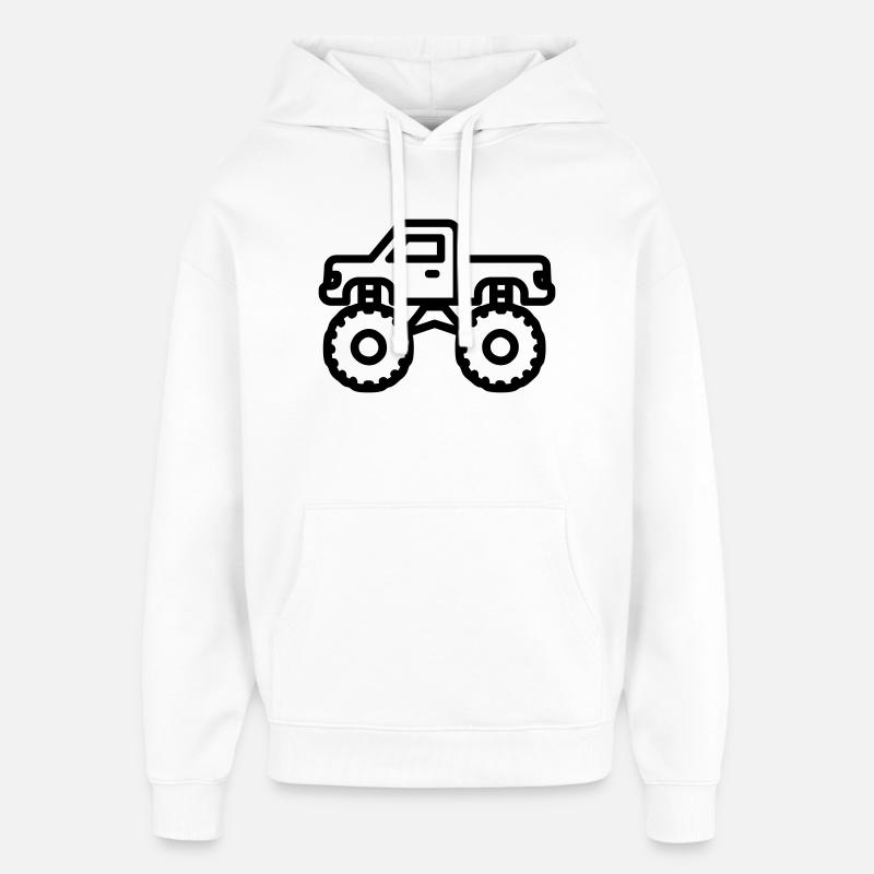monster truck - Sweat à capuche unisexe Stanley/Stella Oversized - blanc