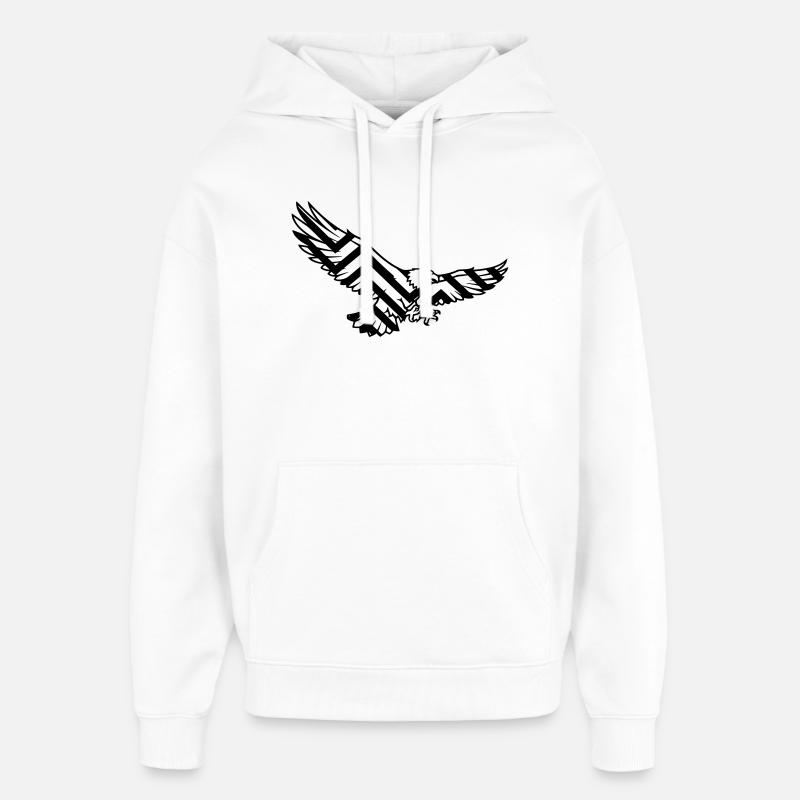 Eagle Geometric Polygon Logo - Oversized Unisex Hoodie by Stanley/Stella - white