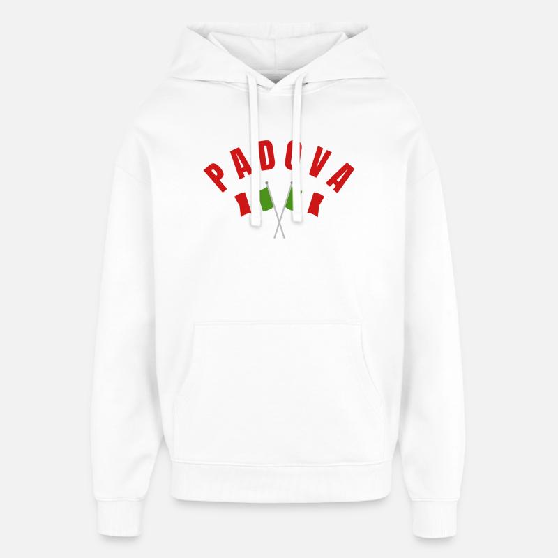 Padoue a franchi les drapeaux italiens - Sweat à capuche unisexe Stanley/Stella Oversized - blanc