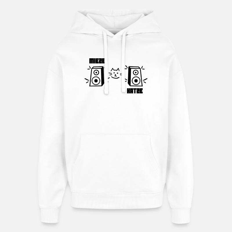 Kitty Cat Rave Techno - Sweat à capuche unisexe Stanley/Stella Oversized - blanc