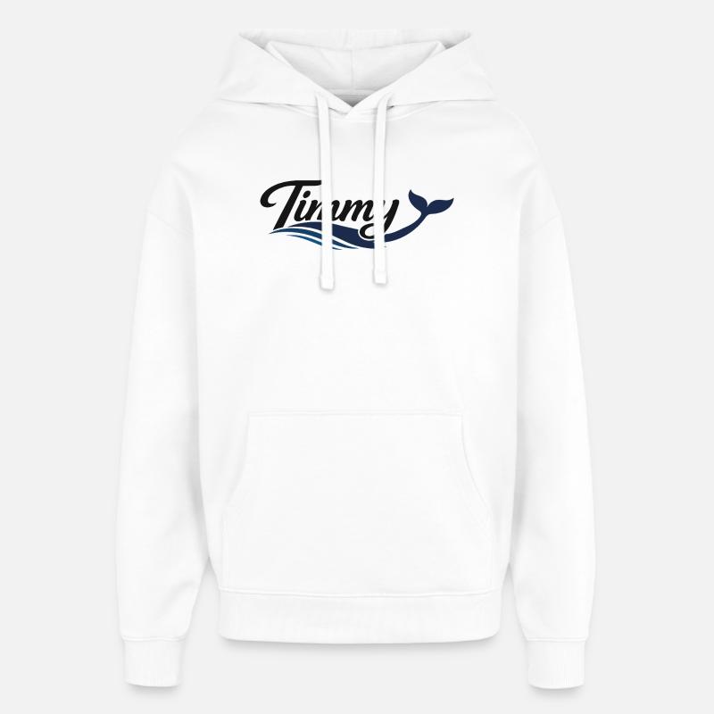 Timmy Wal Ondes typographiques - Sweat à capuche unisexe Stanley/Stella Oversized - blanc