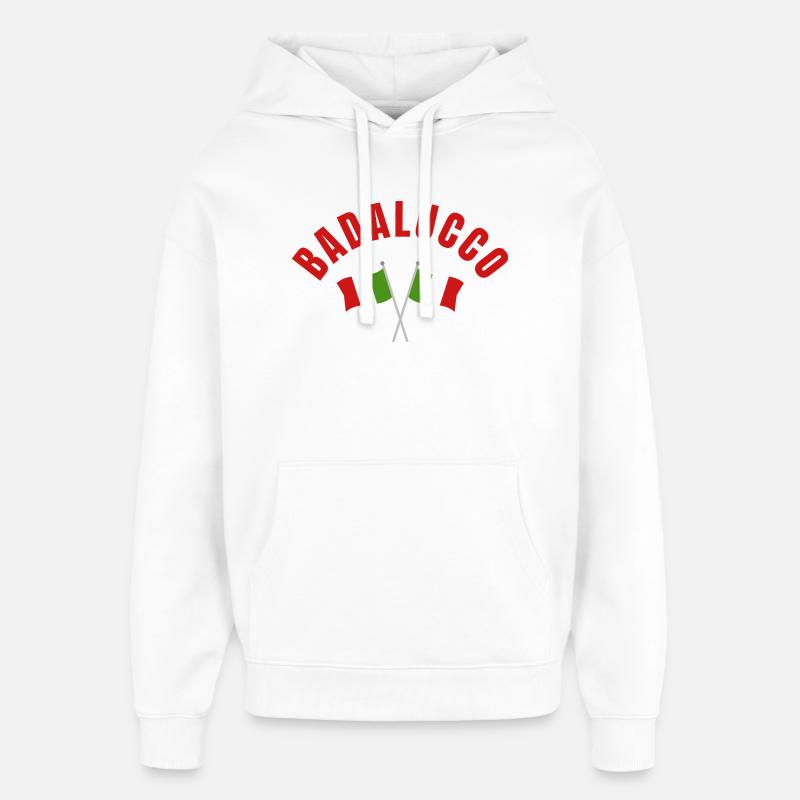 Blason des drapeaux italiens de Badalucco - Sweat à capuche unisexe Stanley/Stella Oversized - blanc