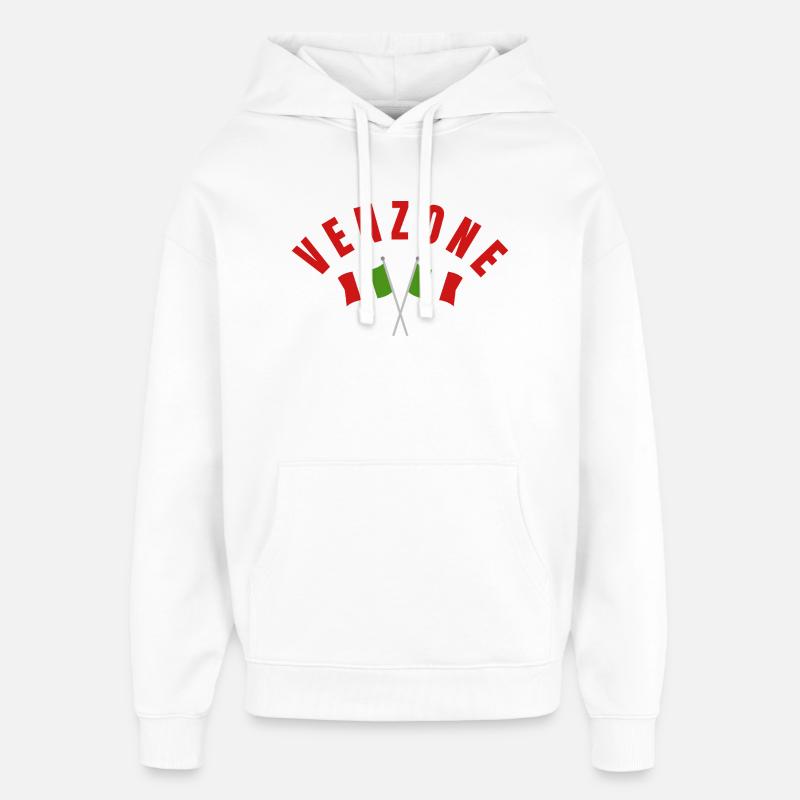 Drapeaux italiens de Venzone - Sweat à capuche unisexe Stanley/Stella Oversized - blanc