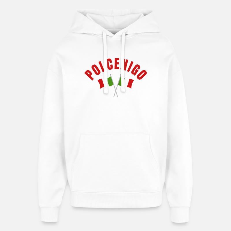 Emblème des drapeaux italiens de Polcenigo - Sweat à capuche unisexe Stanley/Stella Oversized - blanc