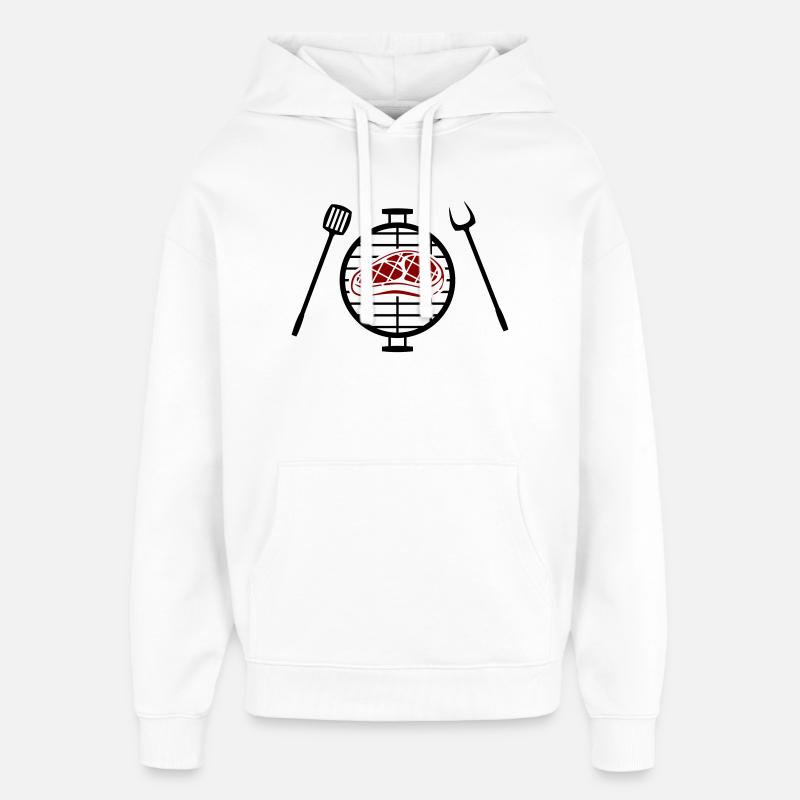 Red steak pattern print - Oversized Unisex Hoodie by Stanley/Stella - white